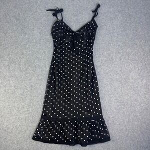 Moschino Cheap Chic Polka Dot Mesh Midi Dress Womens Black Excellent Italian
